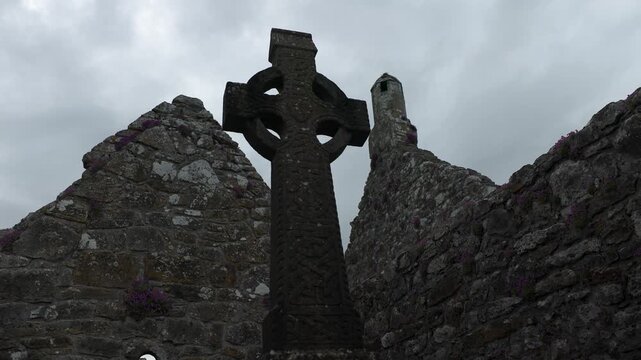 Ruined monastic settlement Clonmacnoise, County Offaly, Ireland