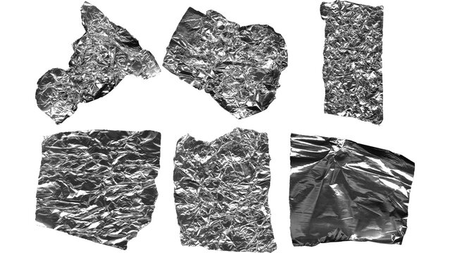 Metallic silver foil texture PNG overlay isolated on transparent background for graphic design