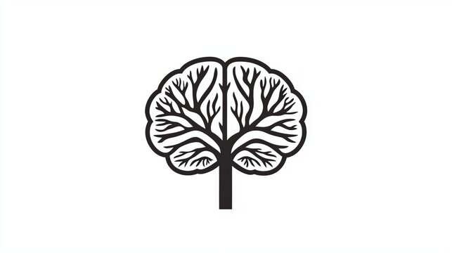 Abstract brain illustration featuring a tree growing within, symbolizing knowledge, growth, and the interconnectedness of mind and nature&rsquo;s wisdom