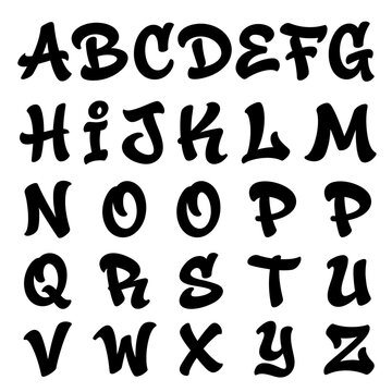 Alphabet letters in a playful font style.