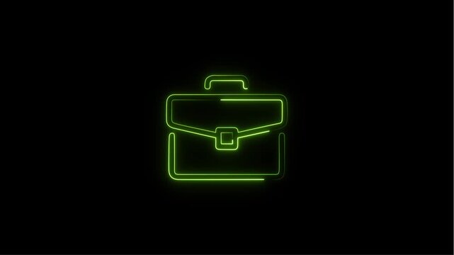 Neon lime-green briefcase icon