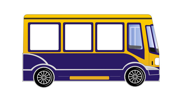 Modern School Shuttle Bus Branding Mockup with Travel Theme