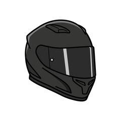 Fototapeta premium Matte Black Full-face Motorcycle Helmet Vector