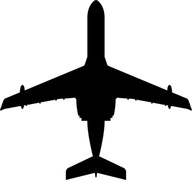 Beriev Be-200 Altair Amphibious Jet Flying Boat Plan View Vector Silhouette Black Isolated White