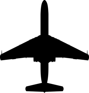 De Havilland Comet World's First Jet Airliner Plan View Vector Silhouette Black Isolated White