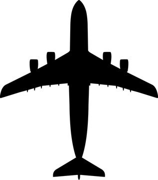 Lockheed C-5 Galaxy Massive Strategic Military Transport Plan View Vector Silhouette Black Isolated White