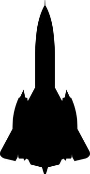 Lockheed SR-71 Blackbird Mach 3 Strategic Reconnaissance Aircraft Plan View Vector Silhouette Black Isolated White