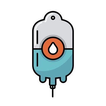 Blood bag vector icon. Medical sign