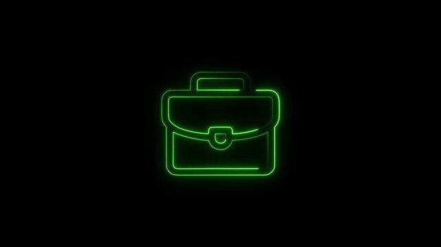 Neon green briefcase icon