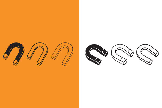 Horseshoe magnets in different colors and styles for various uses  magnetic field lines