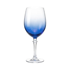 Obraz premium Gradient ombre sapphire blue to clear glass wine goblet, isolated on transparent background transparent design element