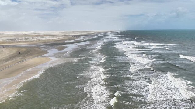 Aerial View of the Atlantic Coast Near Atins, Brazil