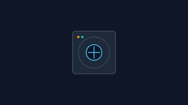 Minimalist digital interface with pulsing plus symbol for ui and tech applications animation 4k technology