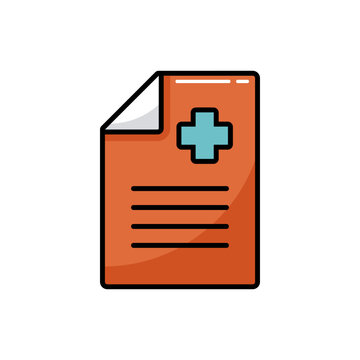 Medical report, clinical record vector icon