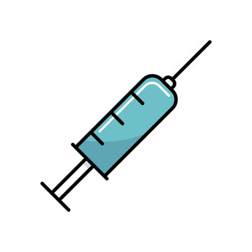 Syringe vector icon. Medical sign