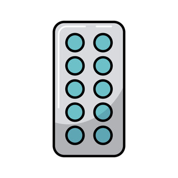 Pills strip vector icon. Medical sign