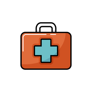First aid kid vector icon. Medical sign