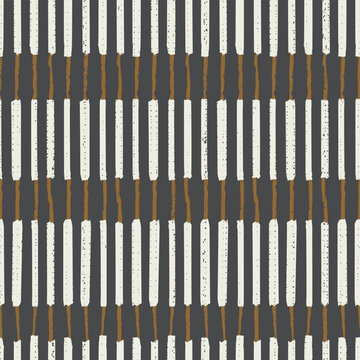 Linear minimalism seamless pattern. Rustic geometry Textured linework design. Handmade aesthetic Vertical stripes with Organic modernism Artisanal motif in Earthy tones. Tribal geometry minimalism  