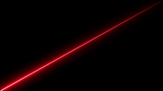 Straight neon lazer line color red black background