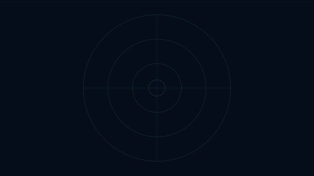 Digital radar screen scanning interface with circular grid and glowing green sweep animation 4k