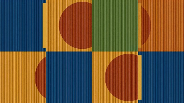 Trendy Abstract Wallpaper featuring Grunge Geometric Stripe Block, Cobalt Split Dayak Beadwork Organic