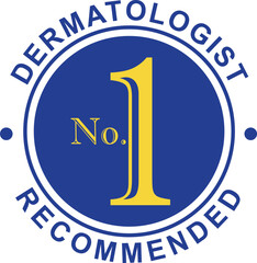 Obraz premium Dermatologist recommended vector icon, Dermatologist Recommended emblem, Sticker Label