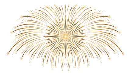 Fototapeta premium Brilliant golden fireworks burst, a dazzling explosion of sparkling light and festive energy, ideal for celebrating New Year's Eve, anniversaries, special events, and joyous grand occasions