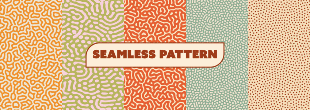 Repeat pattern shape set with organic texture and textile motifs for brain coral bg inspiration. Groovy rough hand drawn yellow random leaves and cell structures in white vertical minimal.