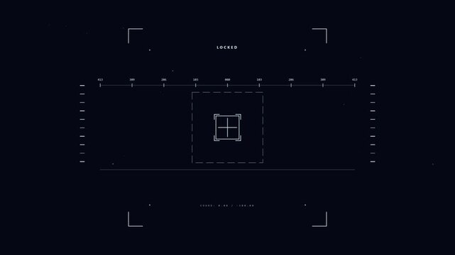 digital target reticle overlay with futuristic HUD elements, aiming system interface, electronic crosshairs on dark background