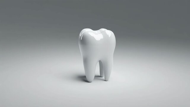 Single 3D tooth on white background
