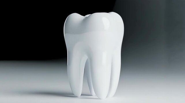 Single 3D tooth on white background