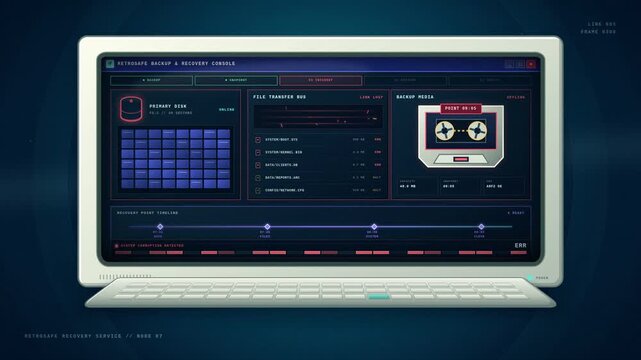 Computer recovery dashboard detects disk corruption and restores the system