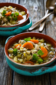 Krupnik - polish barley soup with chicken
