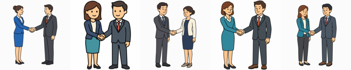 Fototapeta premium a man and a woman shaking hands