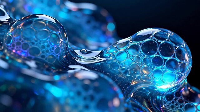 Blue Bubbles with Inner Circles