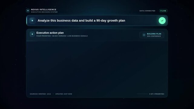 AI decision engine analyzes business data and builds a 90-day growth action plan
