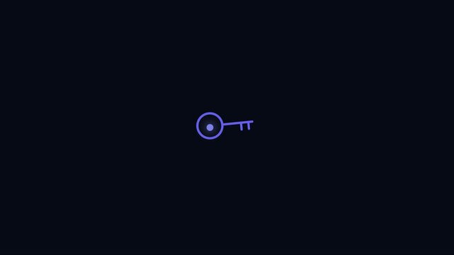 Minimalist key animation: digital security and access concept 4k