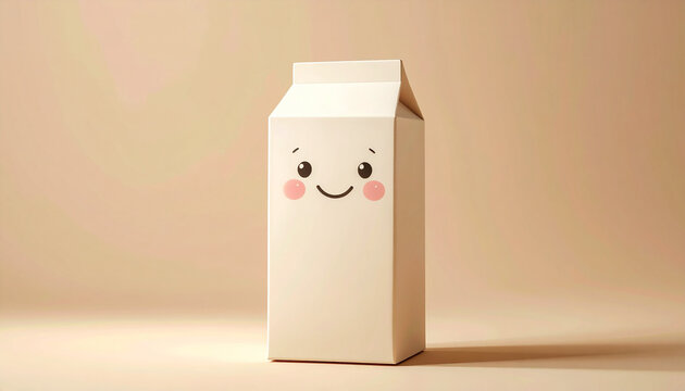 Cute Smiling Milk Carton Character