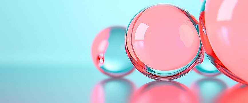 Abstract spheres, pastel hues, modern design