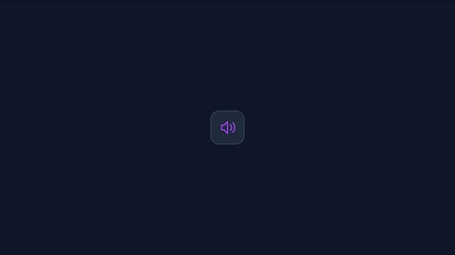 Minimalist mute toggle animation on dark 4k background, for user interface