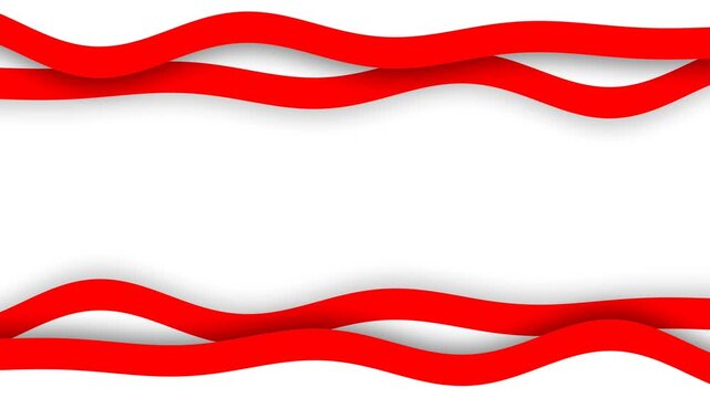Red and White Wavy Ribbon Frame for Indonesian Independence Day Background.