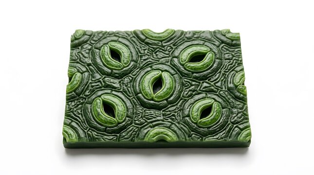 Detailed microscopic view of plant leaf stomata and complex cellular epidermal structure