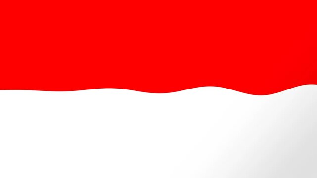 Indonesian Flag Waving Smoothly Red and White National Symbol for Independence Day.