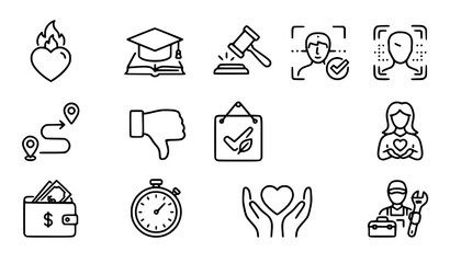 Fototapeta premium People Activity and Human Profession Line Icon Set Editable Stroke Vector