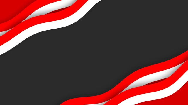 Indonesia Independence Day Abstract Red and White Flag Wave Background.