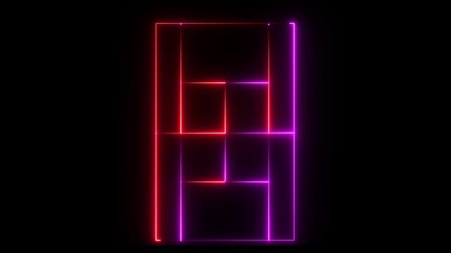 glowing neon tennis court icon animation digital icon video of a high-tech tennis court animation 4k video