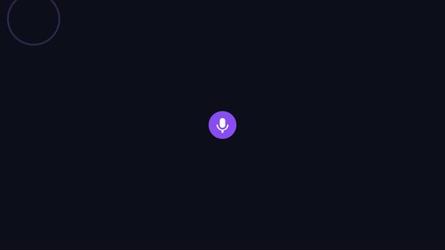 Minimalist voice command animation: digital voice assistant interface for tech and ai applications 4k