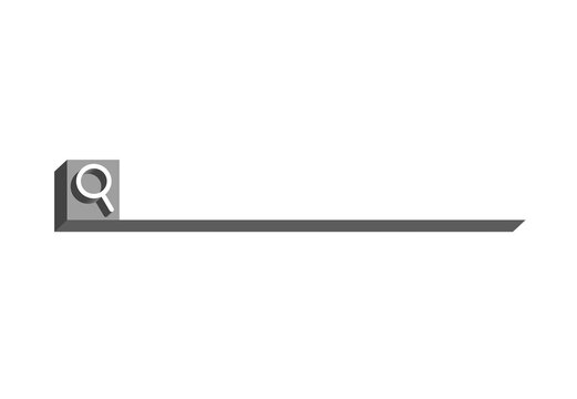 Minimal gray search bar interface isolated on white background for web, app, and UI design