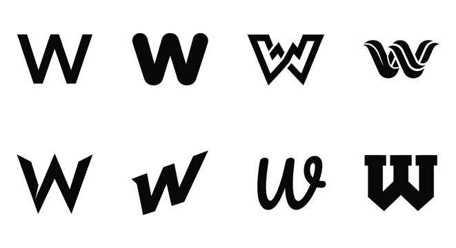 Variations Of The Letter E Black Vector Typography On White Background