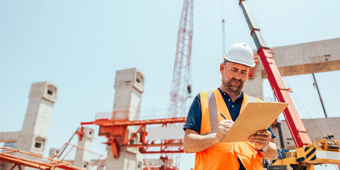Construction site with engineer clipboard © Rawpixel.com
